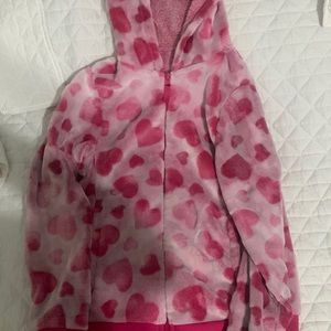 selling a pink heart jacket that has been worn a couple of times.